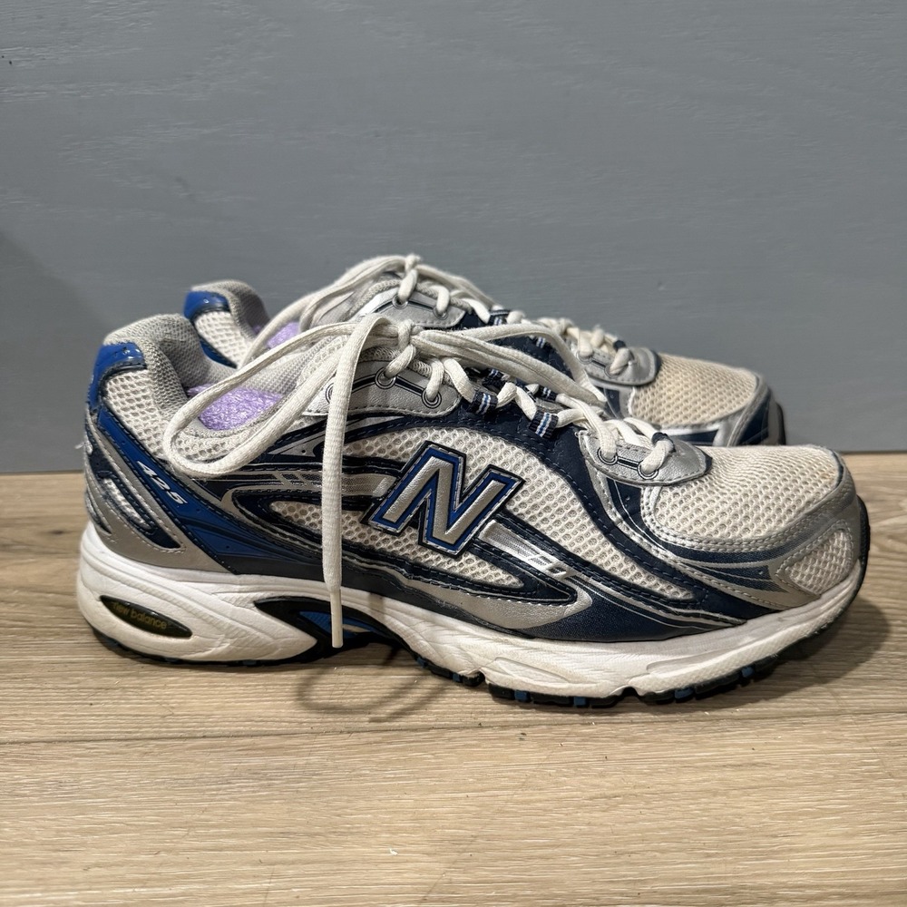 New Balance 425 Charcoal White Blue Silver Mens 8 4E Chunky Running VTG MR425WB